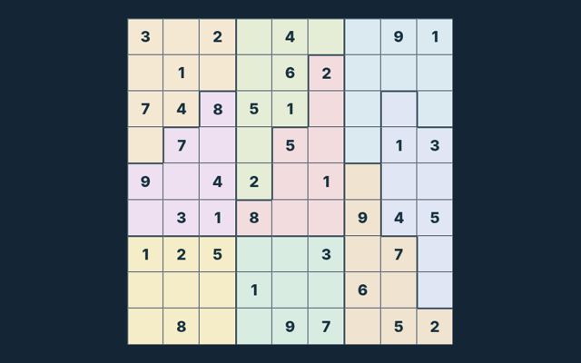 Jigsaw Sudoku playing interface