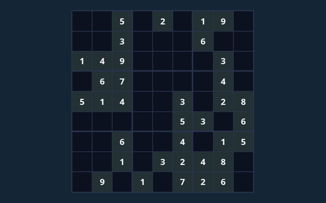 Classic Sudoku playing interface